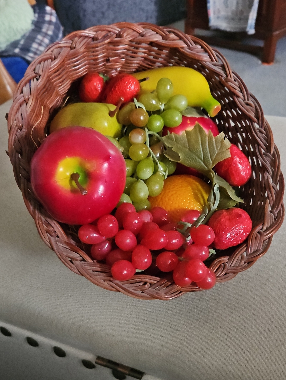 Cornocopia Decorative Mixed Faux Fruit Basket - Brown Wicker